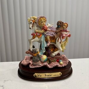Vintage Da Vinci Collection Little Girl on rocking horse  Figurine